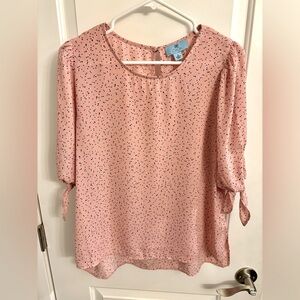 CeCe pink polka dot blouse, size M